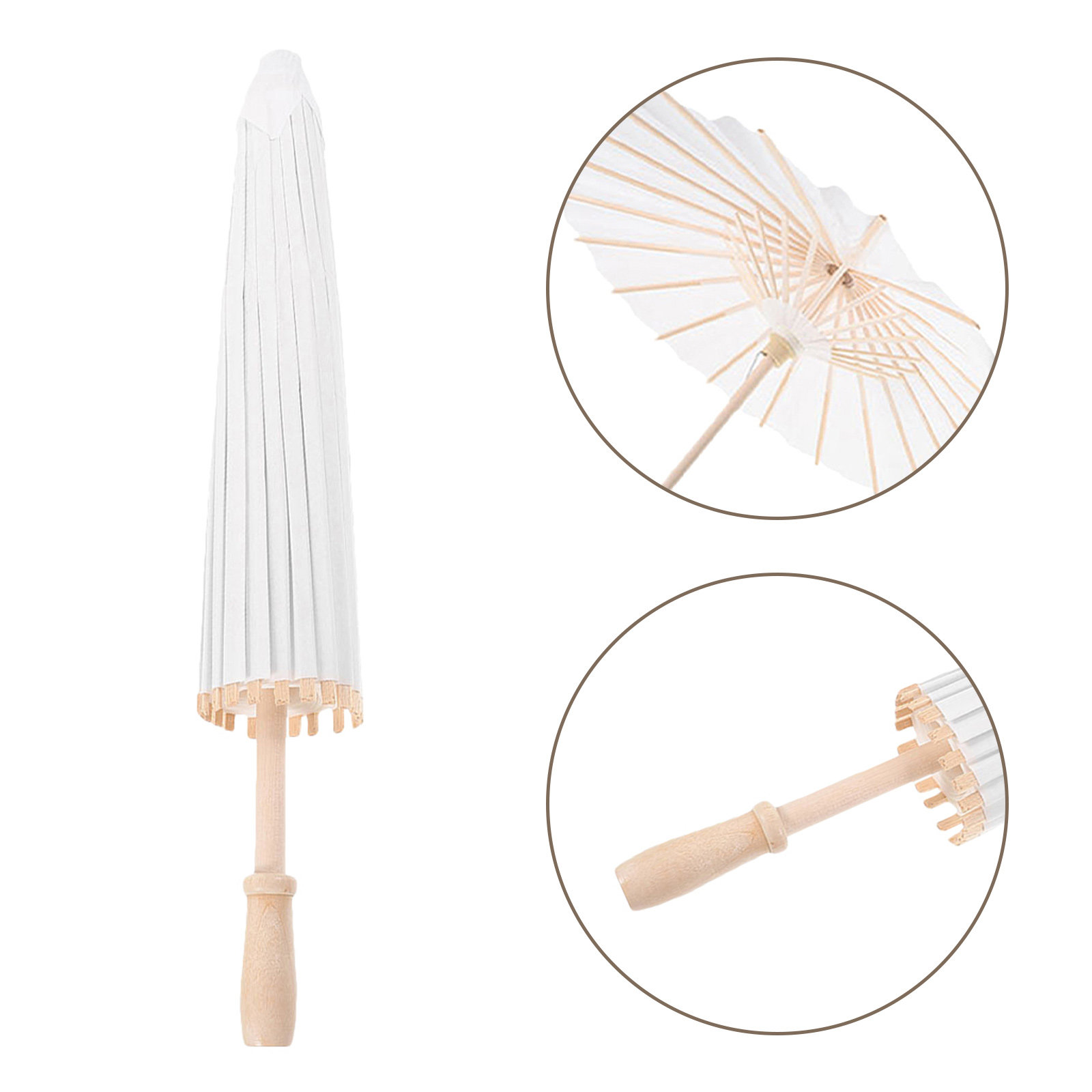 Photography Vintage Style - 3Pcs Vintage White Paper Umbrellas Chinese