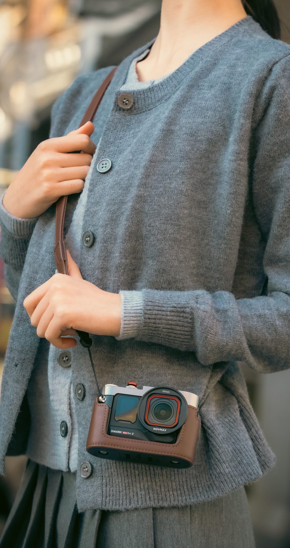 Camera Strap Leather - Movmax Vintage Cage Leather and Metal