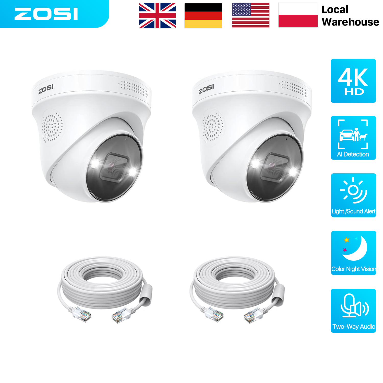 Photography With Ai - ZOSI 8MP 5MP PoE Dome Camera