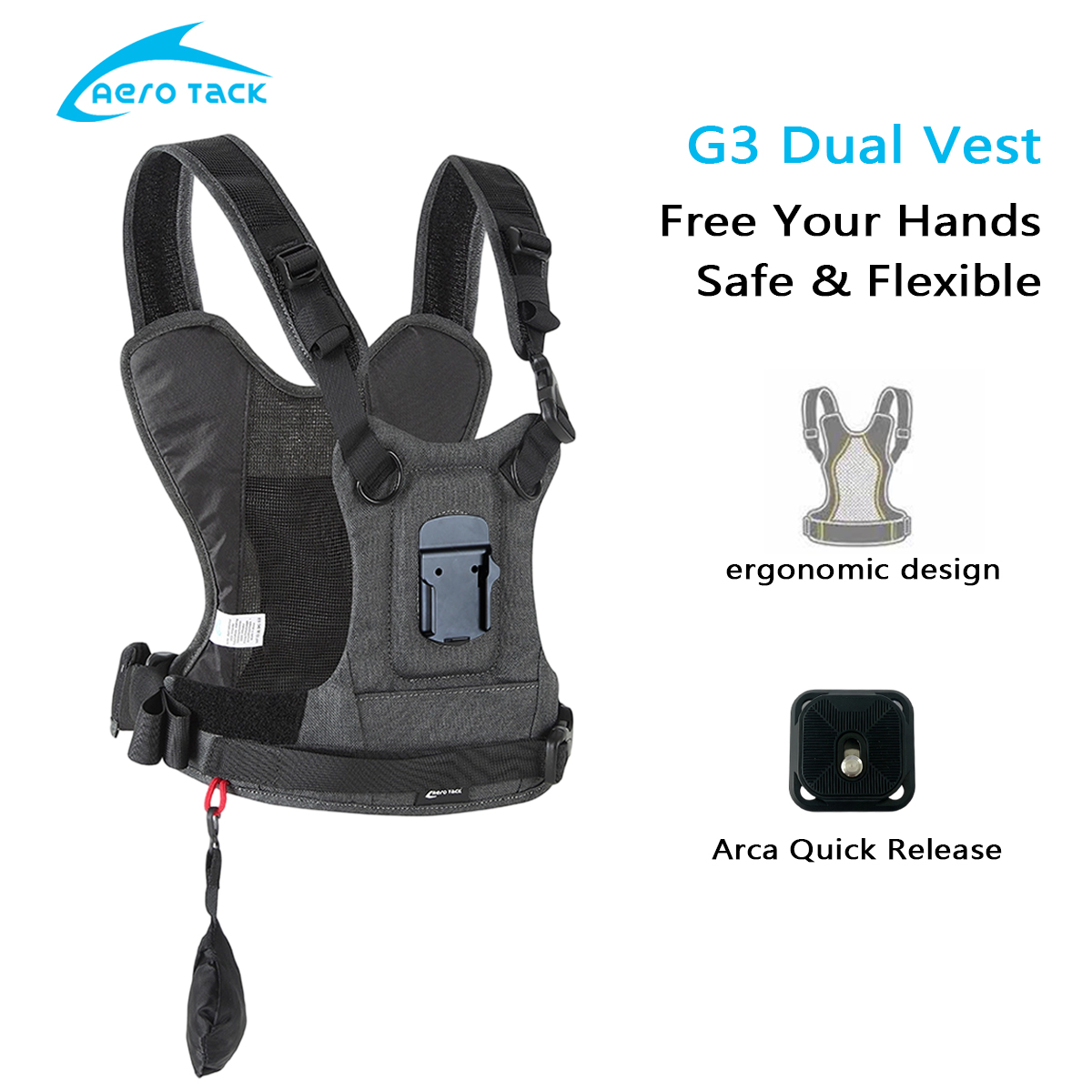 Photography Zone System - Aero Tack G3 Camera Strap,Double Shoulder