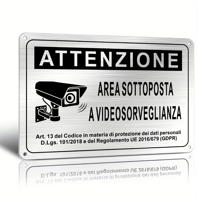 Photography Unit - Italian Security Sign 20X30cm – Aluminum