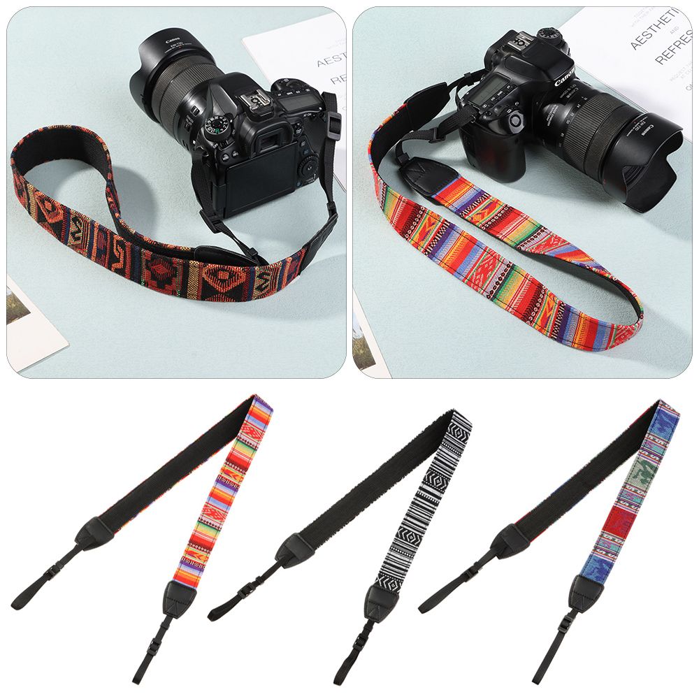 Camera Strap Leather - Ethnic Style Adjustable PU Leather Lanyard