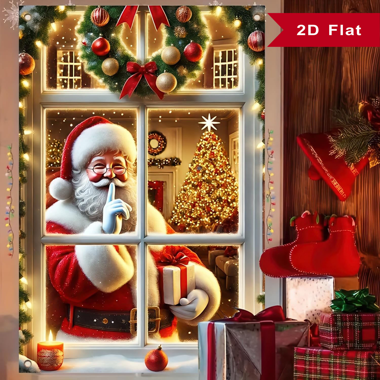 Merry Christmas Window Decorat - Photography Class ulasan dan harga