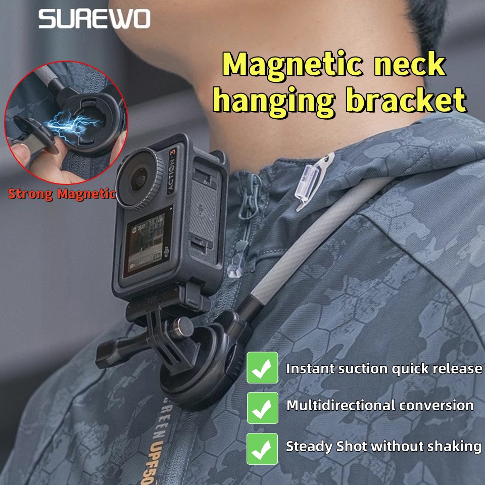SUREWO Magnetic Quick Release  - Gopro Action Camera Hero 12 Black ulasan dan harga