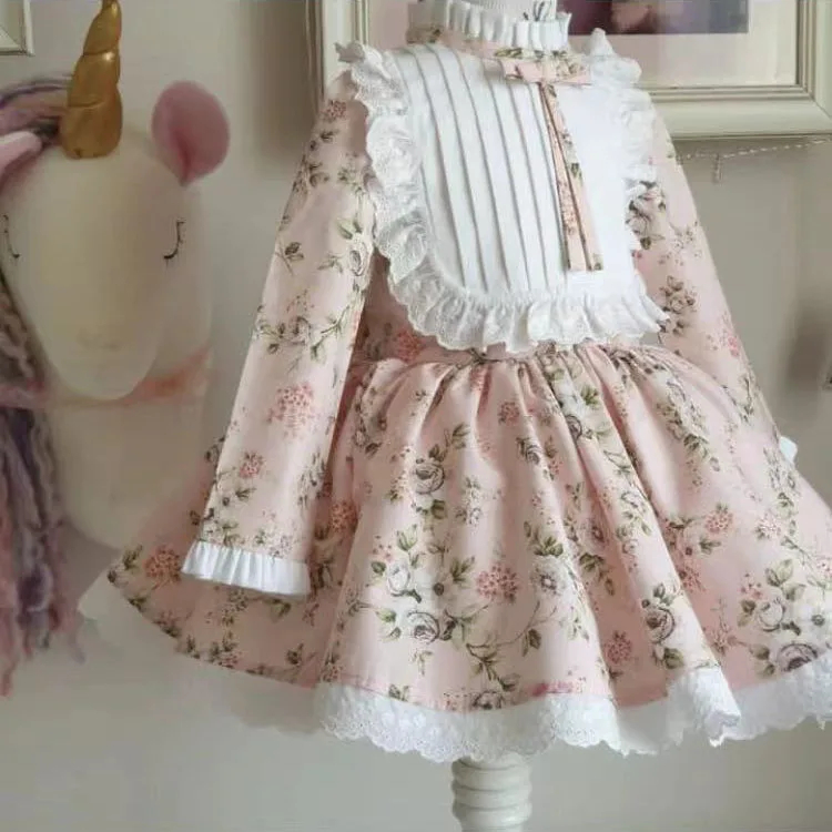 0-12Y Baby Girl Autumn Pink Ro - Photography Vintage Style ulasan dan harga