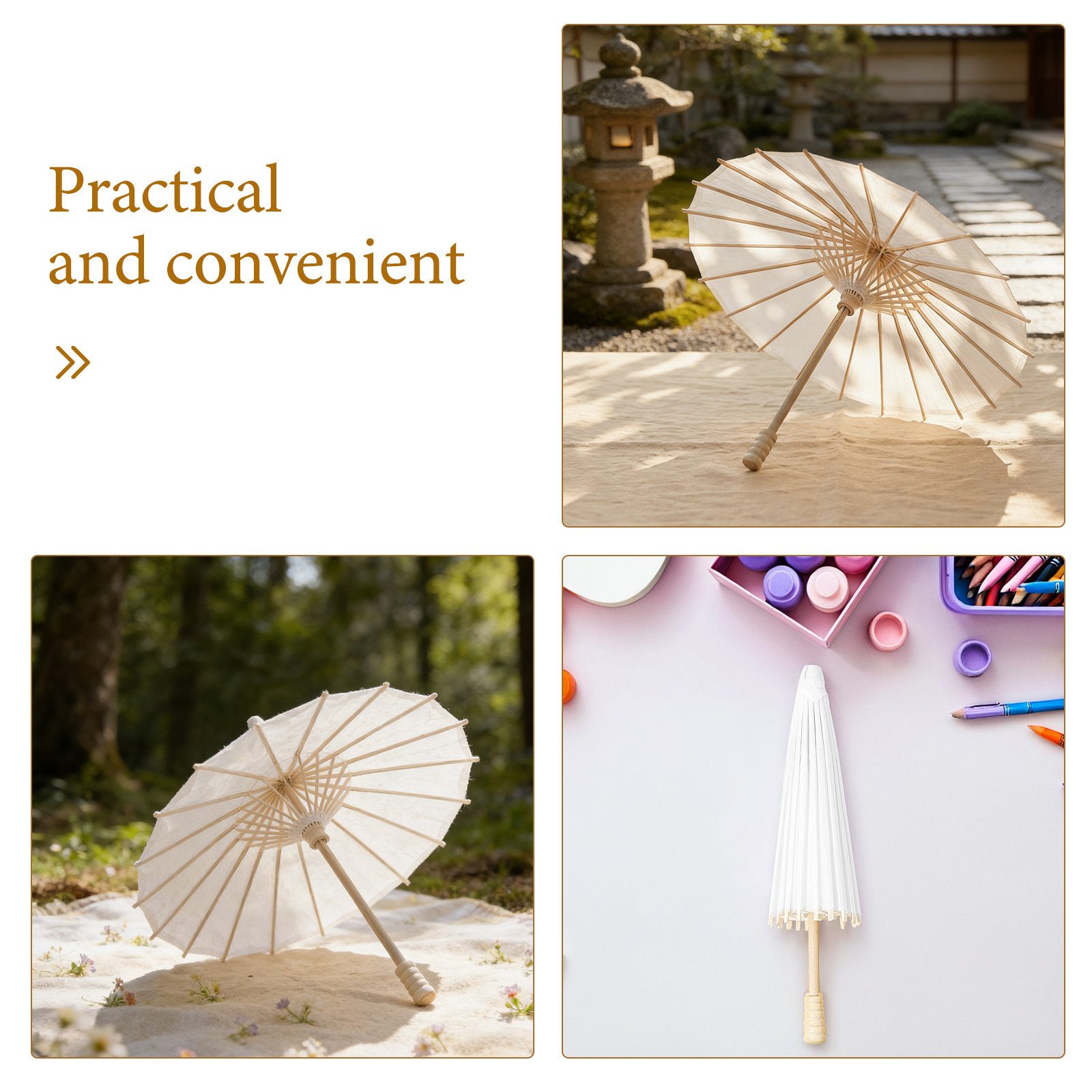 3Pcs Vintage White Paper Umbre - Photography Vintage Style ulasan dan harga