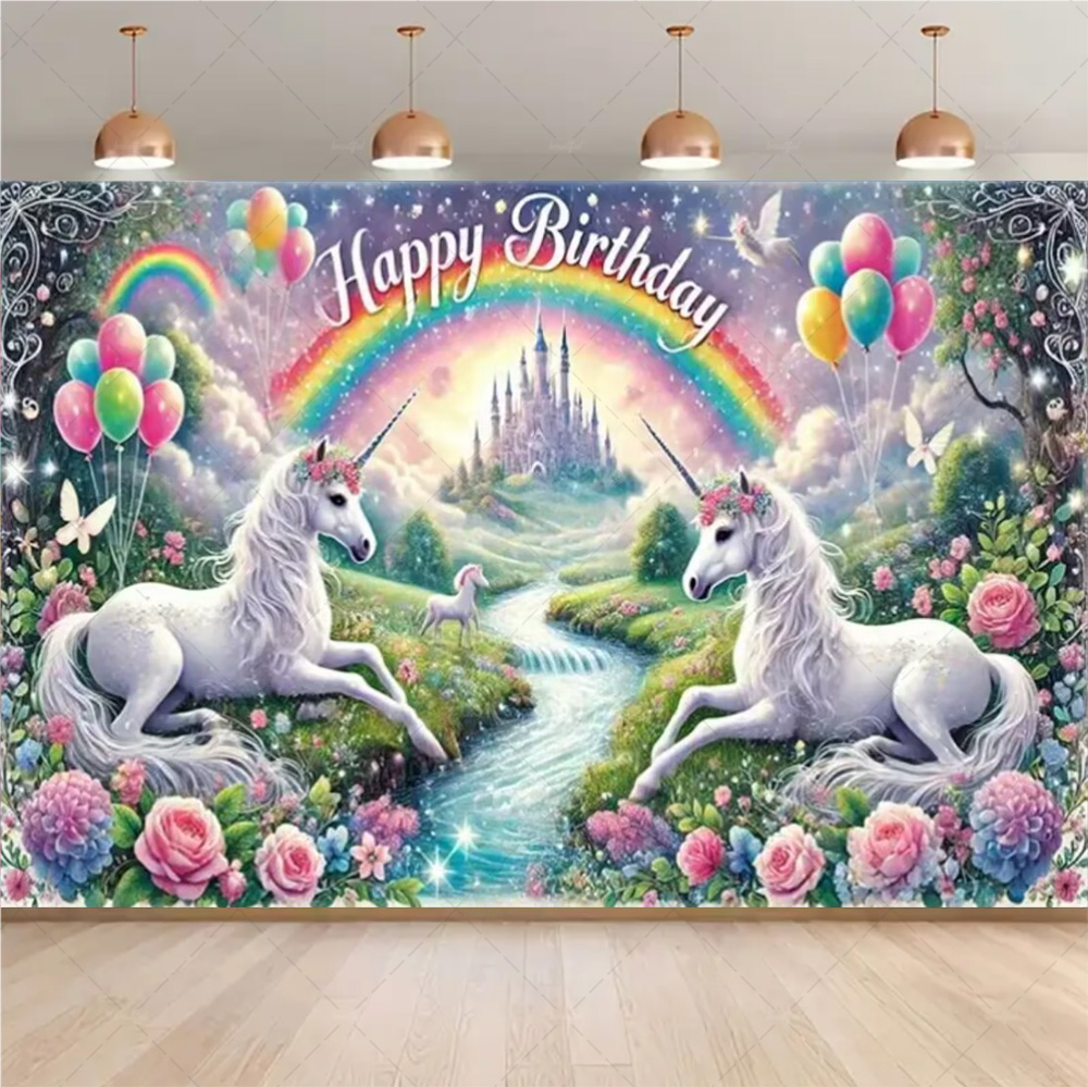 Pink 3D Magical Unicorn and Fa - Photography Zone System ulasan dan harga