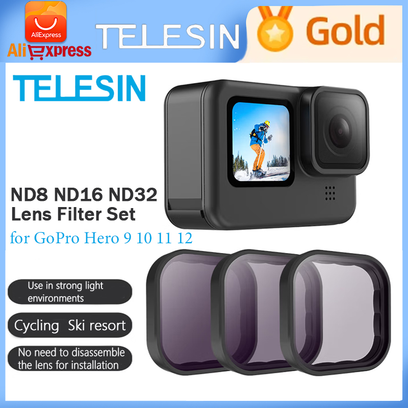TELESIN GP9 ND8 ND16 ND32 CPL  - Gopro Action Camera Hero 12 Black ulasan dan harga