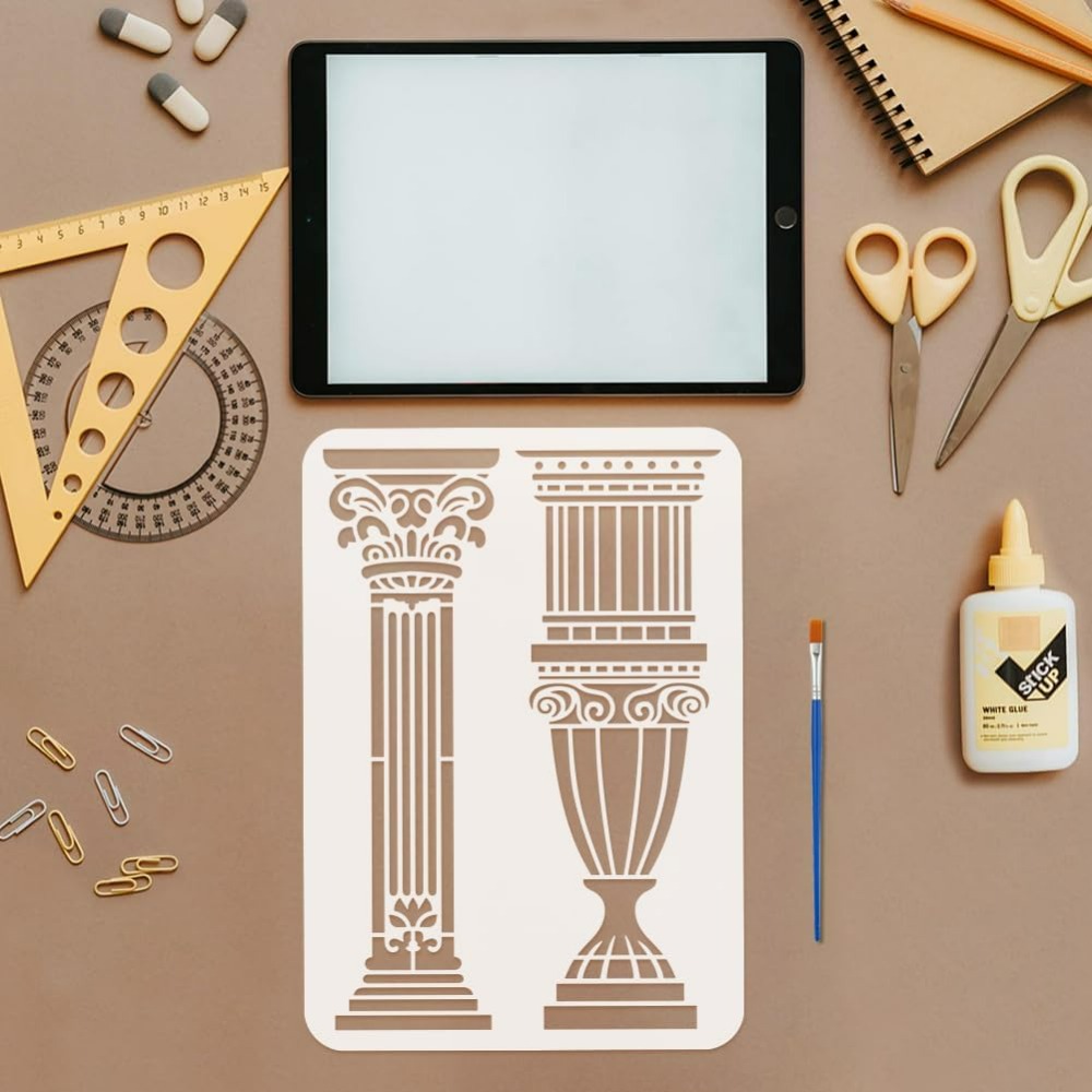 6 PCS Roman Column Stencils fo - Photography Technique ulasan dan harga