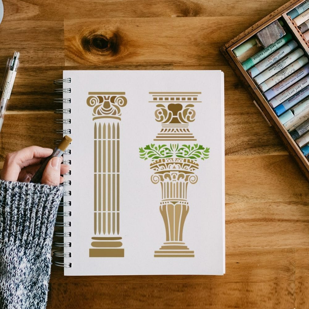 6 PCS Roman Column Stencils fo - Photography Technique ulasan dan harga