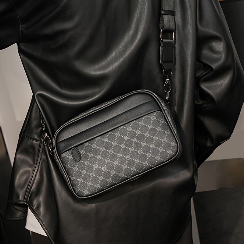 Men Classic Print PU Crossbody - Camera Wrist Strap ulasan dan harga