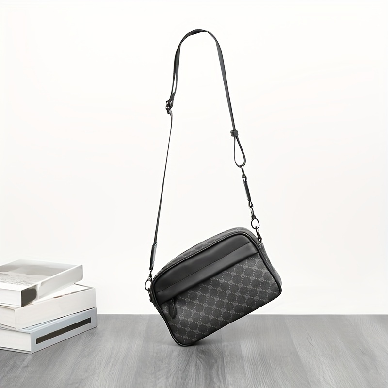 Men Classic Print PU Crossbody - Camera Wrist Strap ulasan dan harga