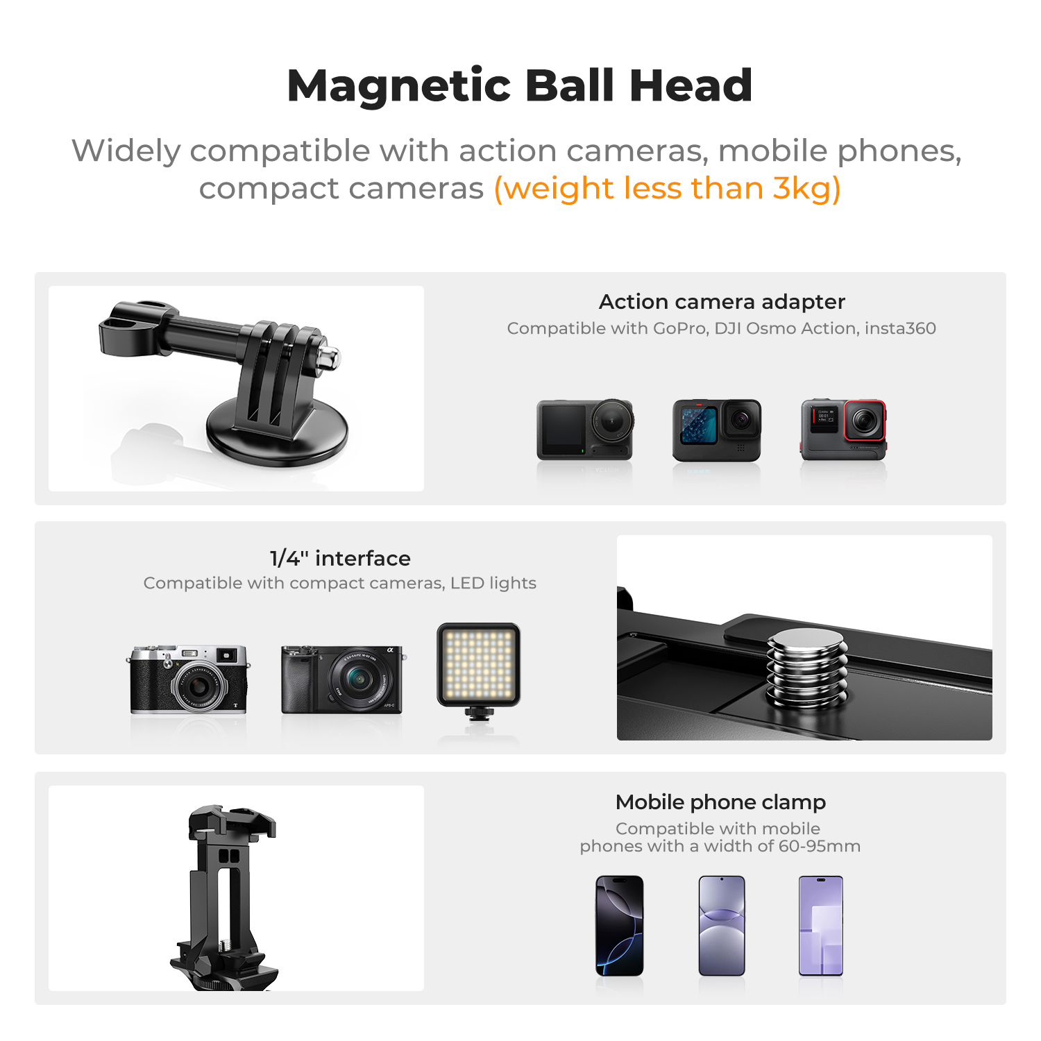 K&F CONCEPT Magnetic Camera Mo - Gopro Action Camera Hero 12 Black ulasan dan harga