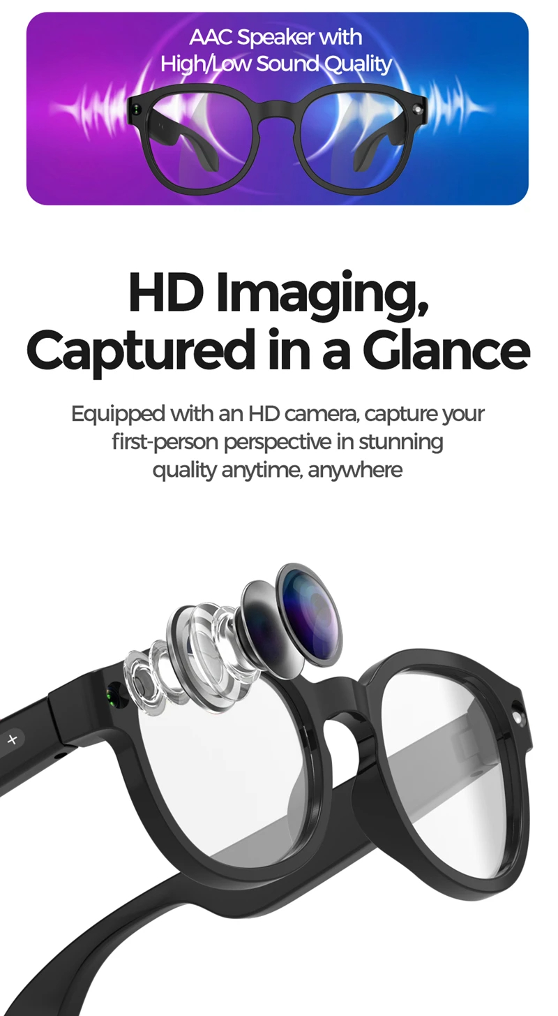 Smart AI Glasses 8MP HD 4K Sho - Photography With Ai ulasan dan harga