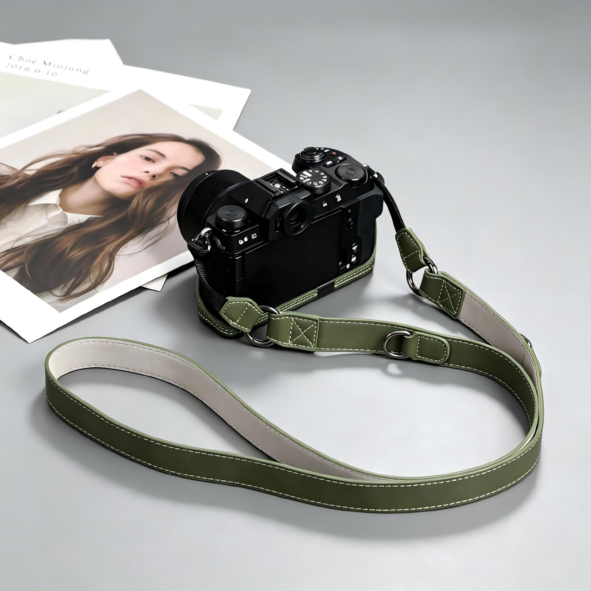 Retro Oily Wax Leather Camera  - Camera Strap Leather ulasan dan harga