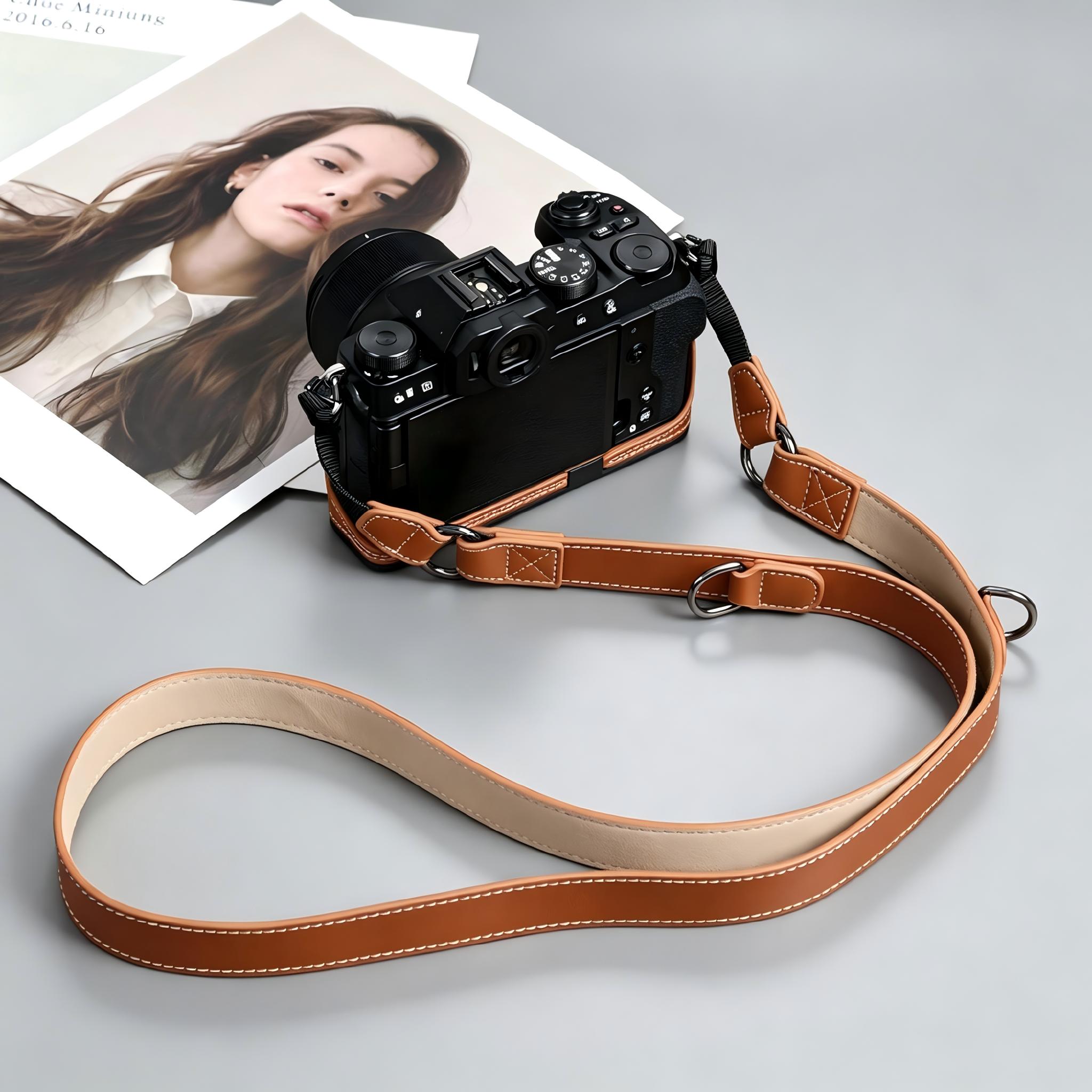 Retro Oily Wax Leather Camera  - Camera Strap Leather ulasan dan harga