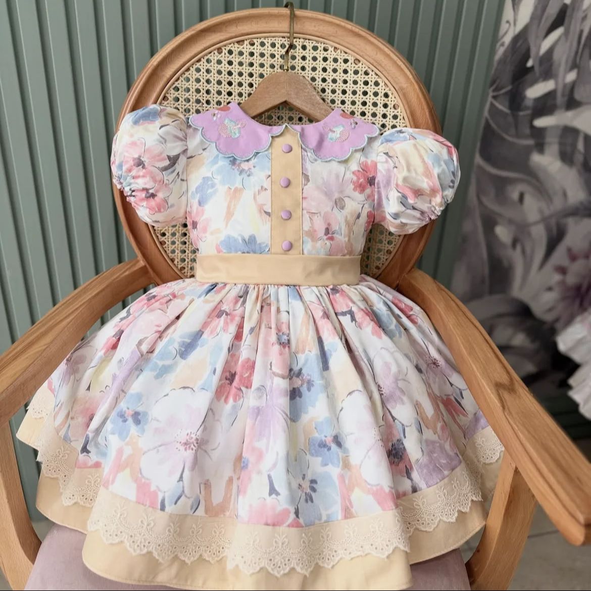 0-12Y Baby Girl Summer Collar  - Photography Vintage Style ulasan dan harga