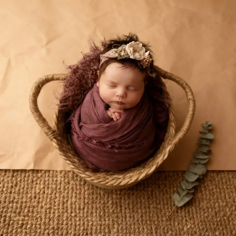 Round Rattan Woven Basket with - Photography Framing ulasan dan harga