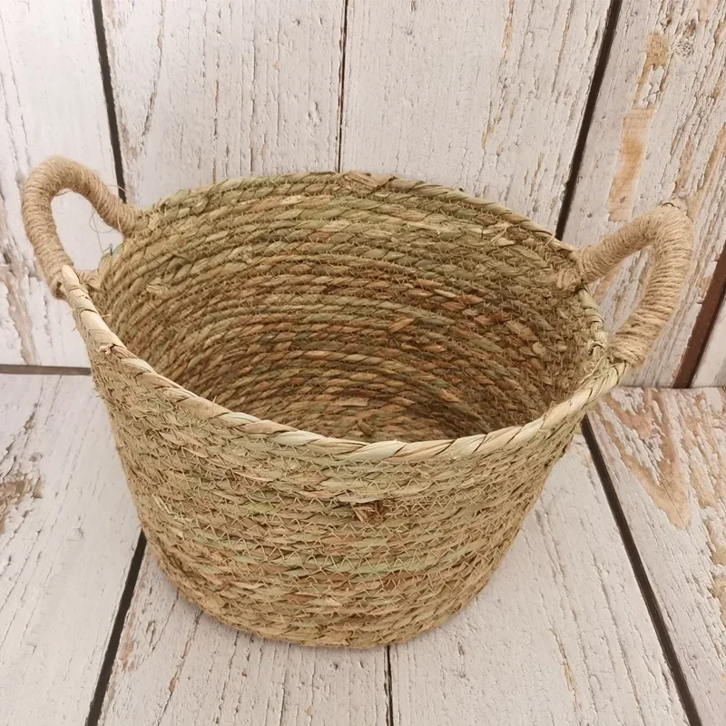 Round Rattan Woven Basket with - Photography Framing ulasan dan harga