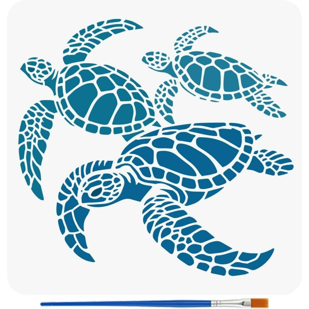 Turtles Stencil for Painting w - Photography Technique ulasan dan harga