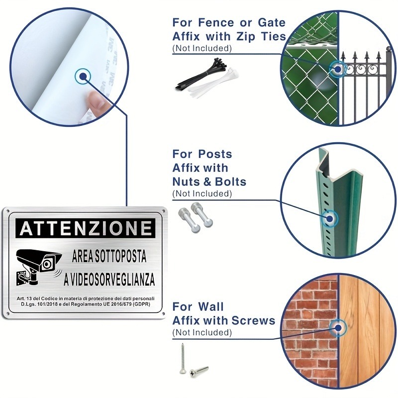 Italian Security Sign 20X30cm  - Photography Unit ulasan dan harga